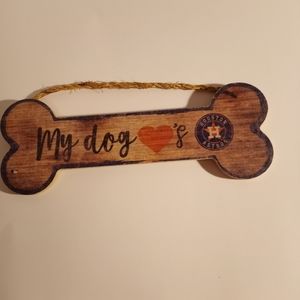 Astros Fan Creations MLB Dog Bone Wall Decor - My Dog ❤'s Houston Astros